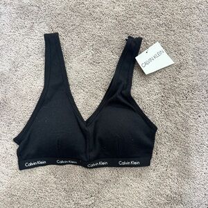 New Calvin Klein Black Ribbed Bralette